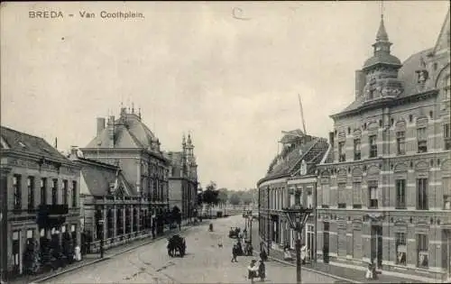 Ak Breda Nordbrabant Niederlande, Van Coothplein, Straßenpartie