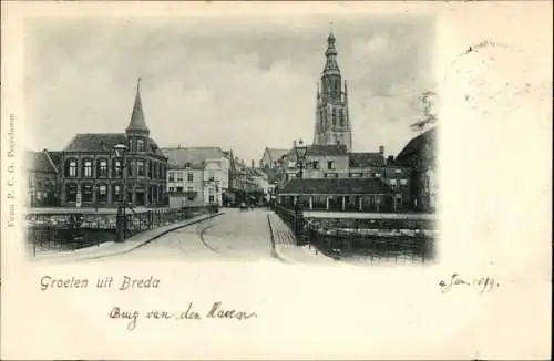 Ak Breda Nordbrabant Niederlande, Brug van den Haven