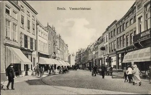 Ak Breda Nordbrabant Niederlande, Veemarktstraat, Geschäfte