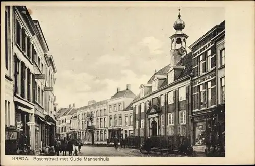 Ak Breda Nordbrabant Niederlande, Boschstraat met Oude Mannenhuis