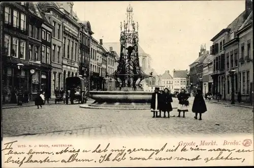 Ak Breda Nordbrabant Niederlande, Groote Markt