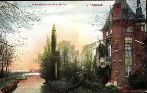 Ak Ginneken en Bavel Nordbrabant, Marktzicht met Villa Maria