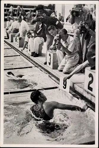 Sammelbild Olympia 1936, 1500m Freistilschwimmen, Terada, Medica