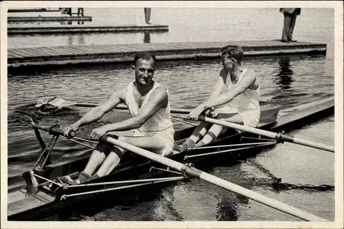 Sammelbild Olympia 1936, Ruderer Theo Hüllinghoff, Eduard Paul