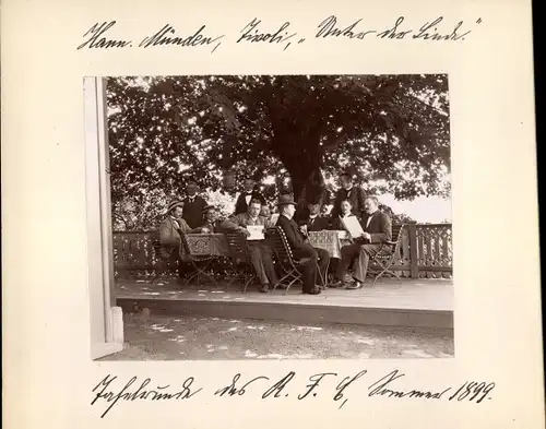 Foto Hann. Münden in Niedersachsen, Männer, Unter der Linde, 1899, RFC