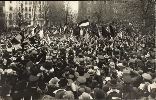 Foto Ak Flensburg in Schleswig Holstein, 14. März 1921, Erinnerung an die Abstimmungsfeierlichkeit