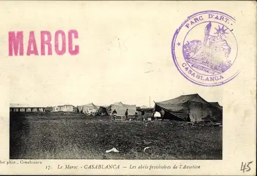 Ak Casablanca Marokko, Les abris provisoires de l'Aviation