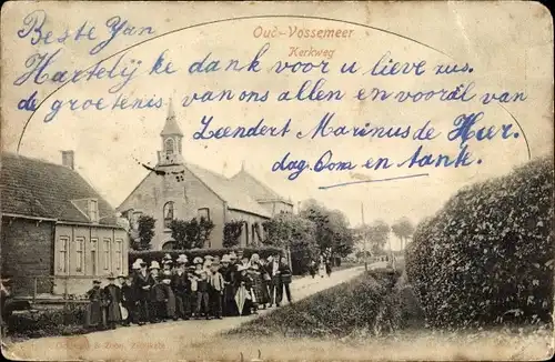 Ak Oud Vossemeer Zeeland Niederlande, Kerkweg, Anwohner