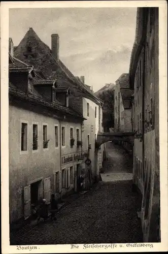 Ak Bautzen, Blick auf Fleischergasse und Gickelsberg