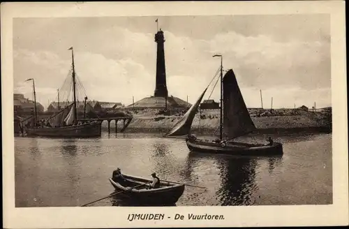 Ak Ijmuiden Velsen Nordholland Niederlande, De Vuurtoren