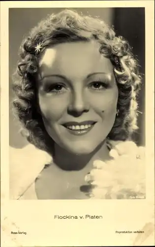 Ak Schauspielerin Flockina von Platen, Portrait, Ross Verlag A 3232/1