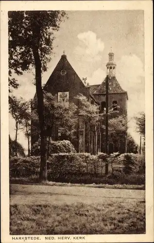 Ak Harkstede Groningen, Ned. Herv. Kerk