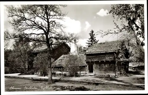 Ak Skansen Stockholm Schweden, Kyrkhultstugan, Blekinge