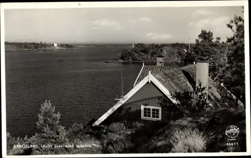 Ak Arkösund Schweden, Utsikt över Arkö lotsplats