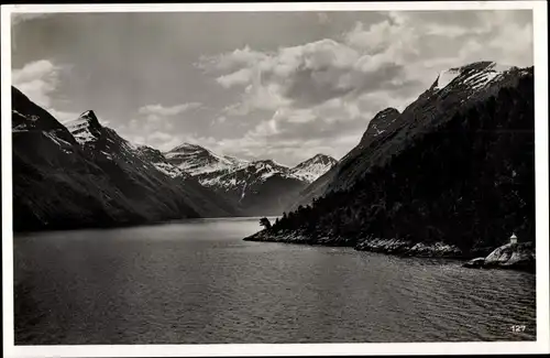 Ak Hardangerfjord Norwegen, Landschaftsmotiv, Berge