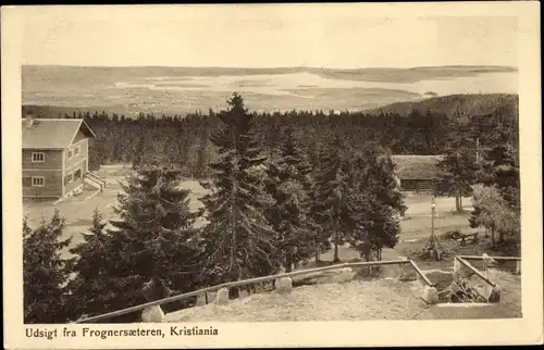 Ak Kristiania Christiania Oslo Norwegen, Udsigt fra Frognersaeteren