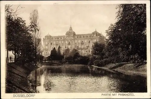 Ak Düsseldorf am Rhein, Partie am Parkhotel