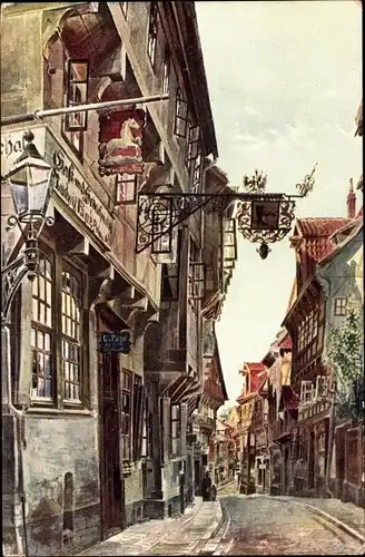 Künstler Ak Heyer, Hildesheim in Niedersachsen, Blick in die Schuhstraße