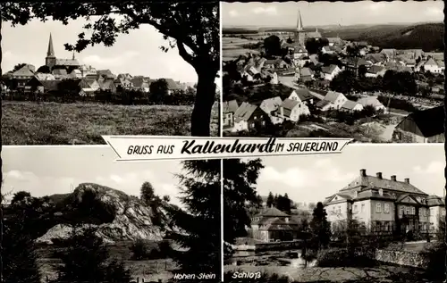 Ak Kallenhardt Rüthen in Westfalen, Schloss, Hohen Stein, Ortsansicht