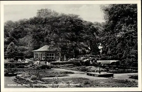 Ak Krefeld am Niederrhein, Schönwasserpark, botanischer Garten