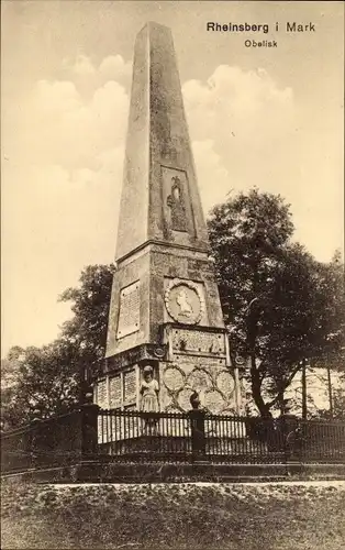 Ak Rheinsberg in der Mark, Obelisk