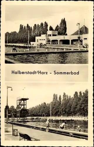 Ak Halberstadt am Harz, Sommerbad