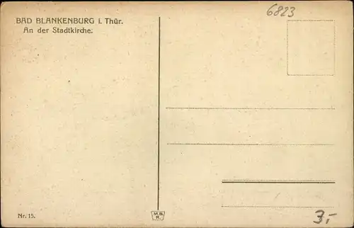 Ak Bad Blankenburg Thüringen, An der Stadtkirche