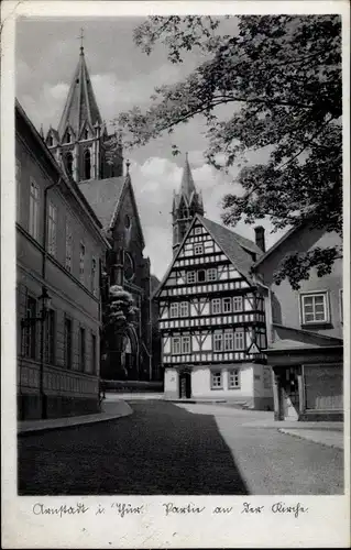 Ak Arnstadt in Thüringen, Partie an der Kirche