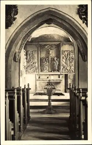 Ak Detwang Rothenburg ob der Tauber, St. Peter u. Paulskirche, Altar v. T. Riemenschneider