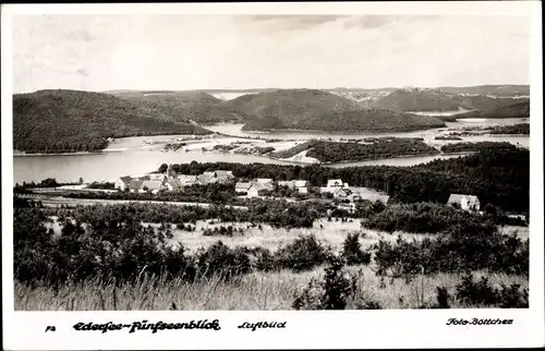 Ak Korbach in Hessen, Edersee, Fünfseenblick, Luftbild