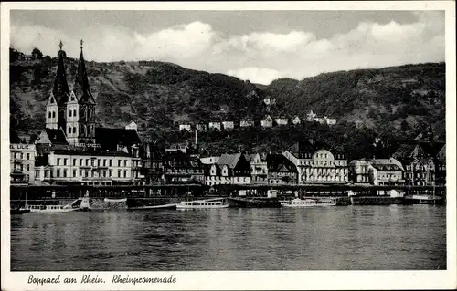 Ak Boppard am Rhein, Rheinpromenade