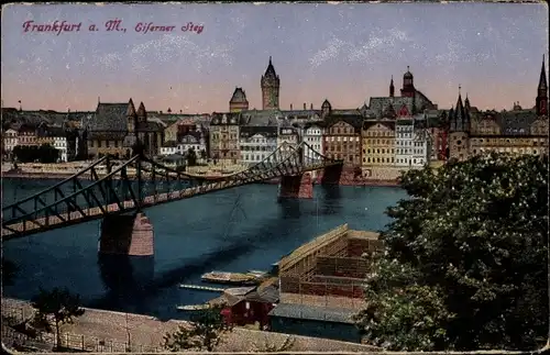 Ak Frankfurt am Main, Eiserner Steg
