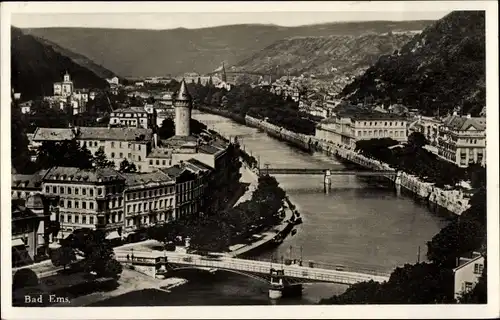 Ak Bad Ems an der Lahn, Ortsansicht