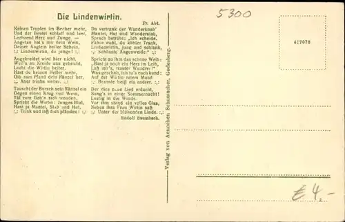 Ak Bad Godesberg Bonn am Rhein, Aennchen Haus und die Godesburg, Aennchen, Lindenwirtin, Gedicht