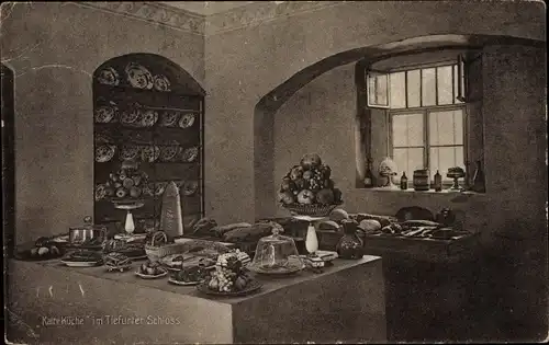 Ak Tiefurt Weimar in Thüringen, Kalte Küche im Tiefurter Schloss