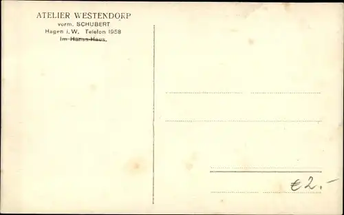 Foto Ak Hagen in Westfalen, Atelier Westendorp vorm. Schubert, Hochzeit, Hochzeitsgesellschaft