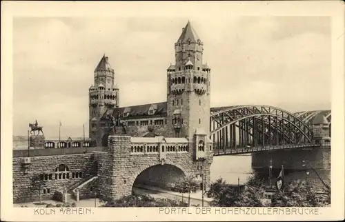 Ak Köln am Rhein, Portal der Hohenzollernbrücke