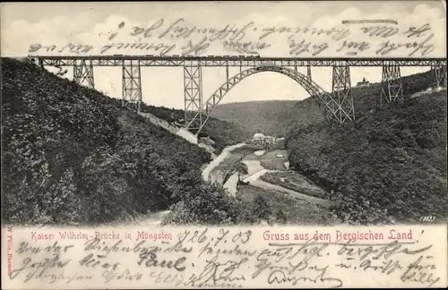 Ak Solingen im Bergischen Land, Müngstener Brücke, Kaiser Wilhelm Brücke