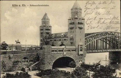 Ak Köln am Rhein, Hohenzollernbrücke