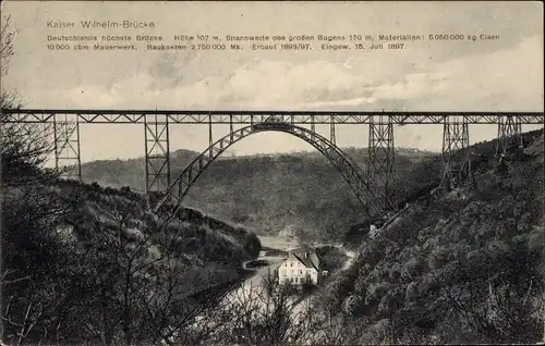 Ak Solingen im Bergischen Land, Müngstener Brücke, Kaiser Wilhelm Brücke