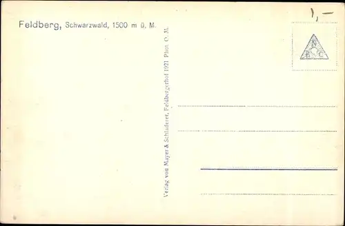 Ak Feldberg im Schwarzwald, Feldbergerhof