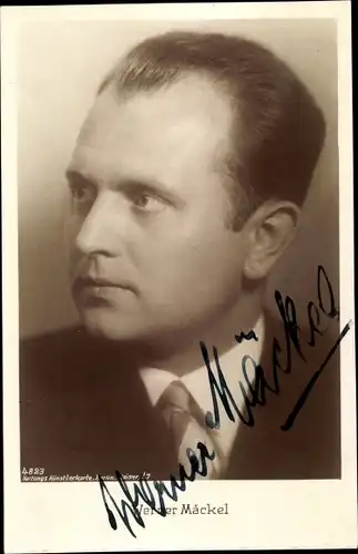 Ak Schauspieler Werner mäckel, Portrait mit Hut