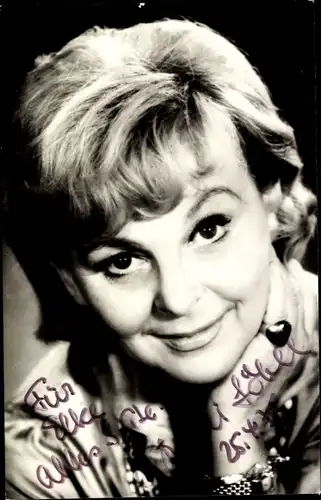 Ak Schauspielerin Bruni Löbel, Portrait, Autogramm, 1974