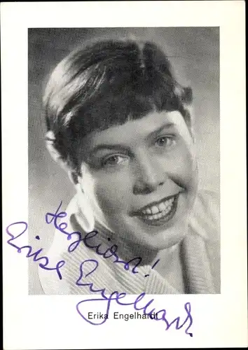 Ak Schauspielerin Erika Engelhardt, Portrait, Autogramm