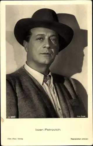 Ak Schauspieler Iwan Petrovich, Portrait, Hut