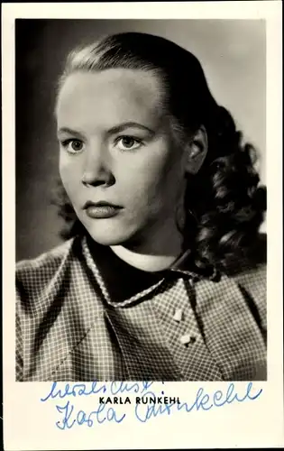 Ak Schauspielerin Karla Runkehl, Portrait, Autogramm