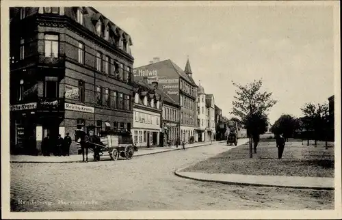 Ak Rendsburg in Schleswig Holstein, Herrenstraße, Gasthaus Reichskrone, Geschäftshaus E. Hellwig