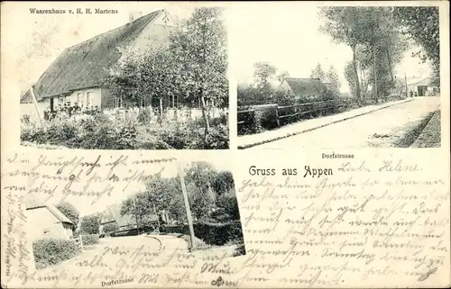 Ak Appen in Holstein, Warenhaus H. H. Martens, Dorfstraße