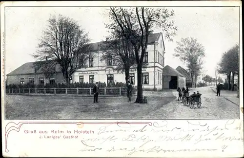 Ak Holm in Holstein, Gasthof J. Ladige