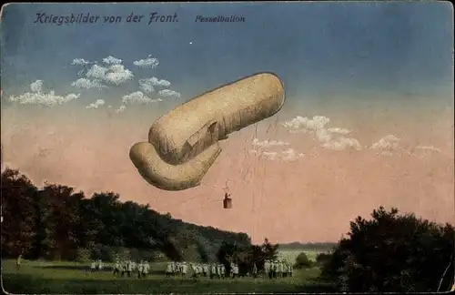 Ak Kriegsbilder von der Front, Fesselballon, I WK